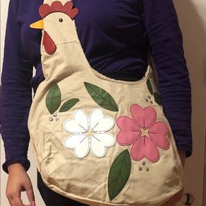 Chicken shaped Canvas hobo bag